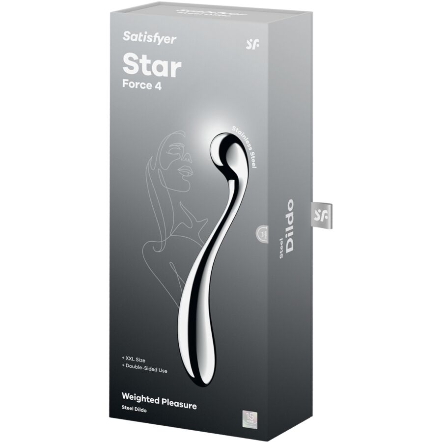 SATISFYER - DILDO A DOPPIA ESTREMITÀ IN ACCIAIO INOX STAR FORCE 4 - SATISFYER DILDO | Lingerie Harness Boutique