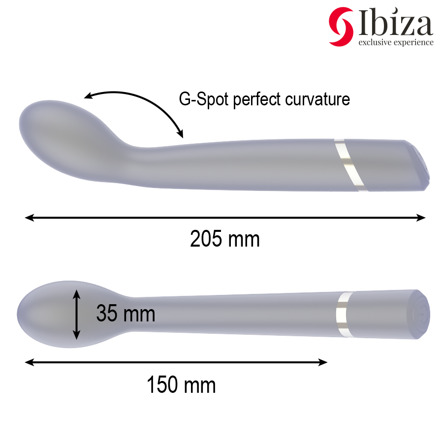 IBIZA - VIBRATORE PUNTO G 10 VIBRAZIONI RICARICABILE - IBIZA TECHNOLOGY | Lingerie Harness Boutique