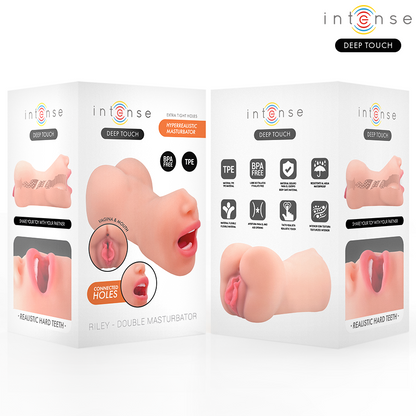 INTENSE DEEP TOUCH - MASTURBATORE RILEY A DOPPIA BOCCA E VAGINA - INTENSE DEEP TOUCH | Lingerie Harness Boutique