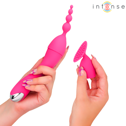 INTENSE - VIBRATORE CHER CON 20 MODALITÀ E TESTINE INTERCAMBIABILI - INTENSE FUN | Lingerie Harness Boutique