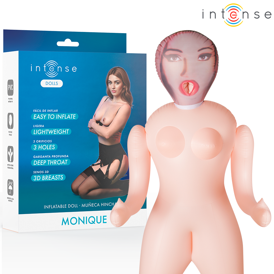 INTENSE DOLLS - MONIQUE BAMBOLA GONFIABILE CON TRE ORIFIZI - INTENSE DOLLS | Lingerie Harness Boutique