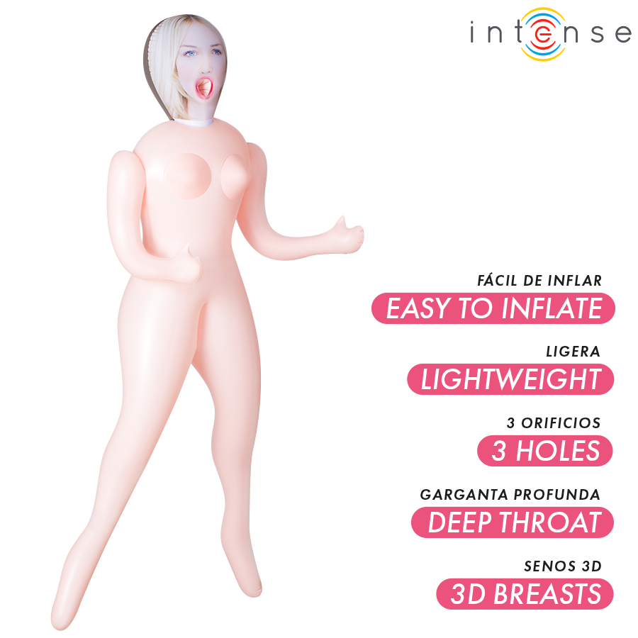 INTENSE DOLLS - BAMBOLA GONFIABILE INGRID CON TRE ORIFIZI - INTENSE DOLLS | Lingerie Harness Boutique