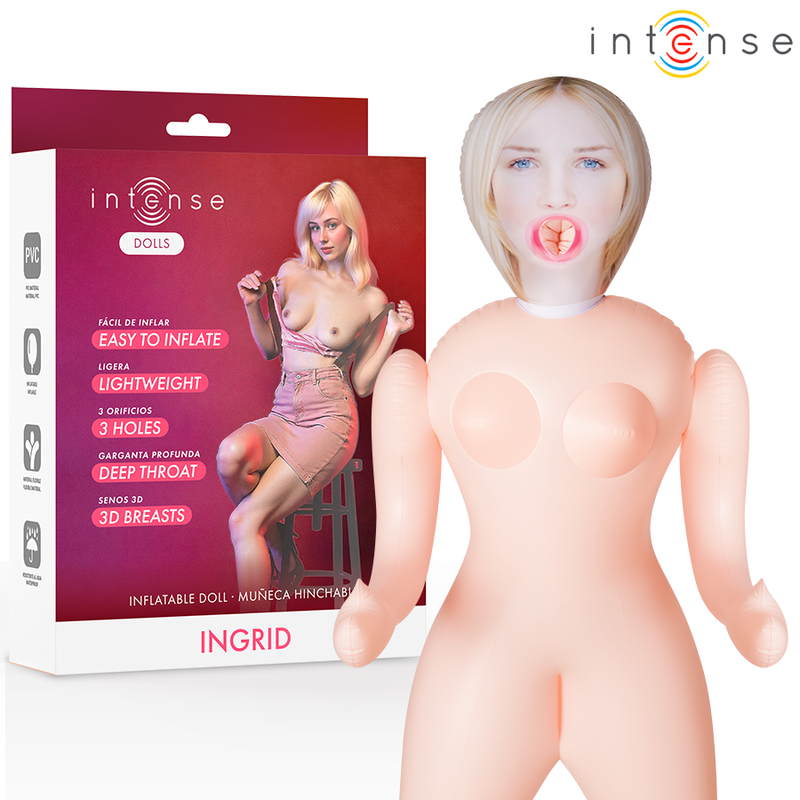 INTENSE DOLLS - BAMBOLA GONFIABILE INGRID CON TRE ORIFIZI - INTENSE DOLLS | Lingerie Harness Boutique