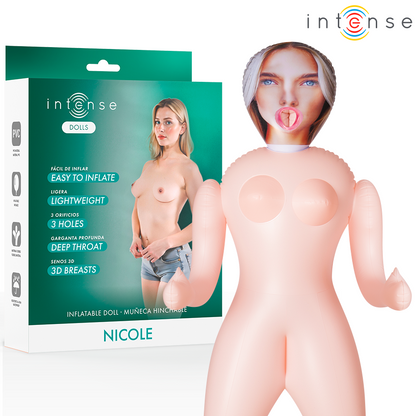 INTENSE DOLLS - NICOLE BAMBOLA GONFIABILE CON TRE ORIFIZI - INTENSE DOLLS | Lingerie Harness Boutique