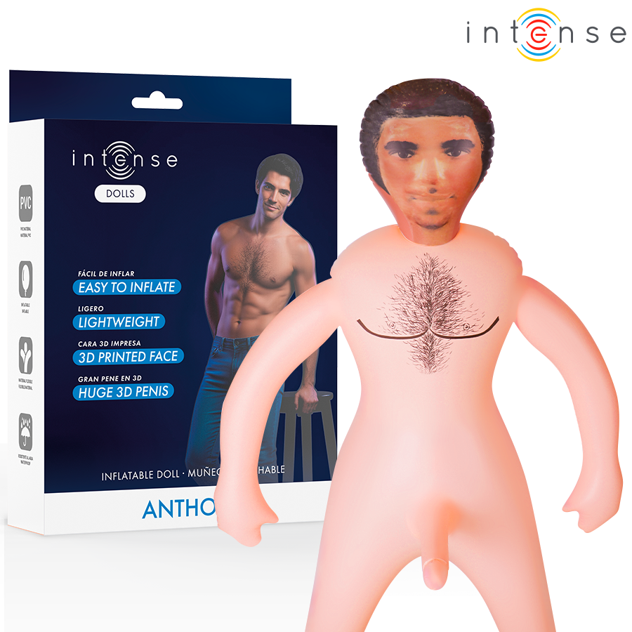 INTENSE DOLLS - BAMBOLA GONFIABILE ANTHONY CON PENE 3D - INTENSE DOLLS | Lingerie Harness Boutique