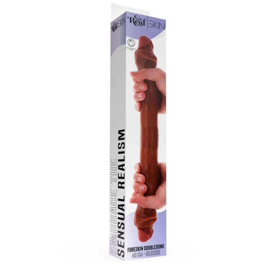 GET REAL - DILDO IN SILICONE A DOPPIA ESTREMITÀ CARAMELLO 46 CM - GET REAL | Lingerie Harness Boutique