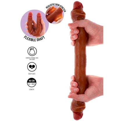 GET REAL - DILDO IN SILICONE A DOPPIA ESTREMITÀ CARAMELLO 46 CM - GET REAL | Lingerie Harness Boutique