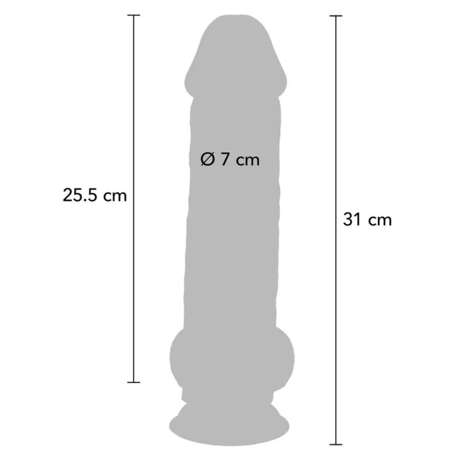 GET REAL - PENE REALISTICO DELUXE CON TESTICOLI EXTRA SPESSI 31 CM - GET REAL | Lingerie Harness Boutique