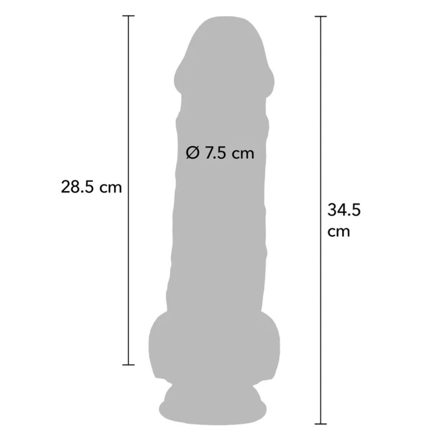 GET REAL - PENE REALISTICO DELUXE CON TESTICOLI EXTRA SPESSI 34,5 CM - GET REAL | Lingerie Harness Boutique