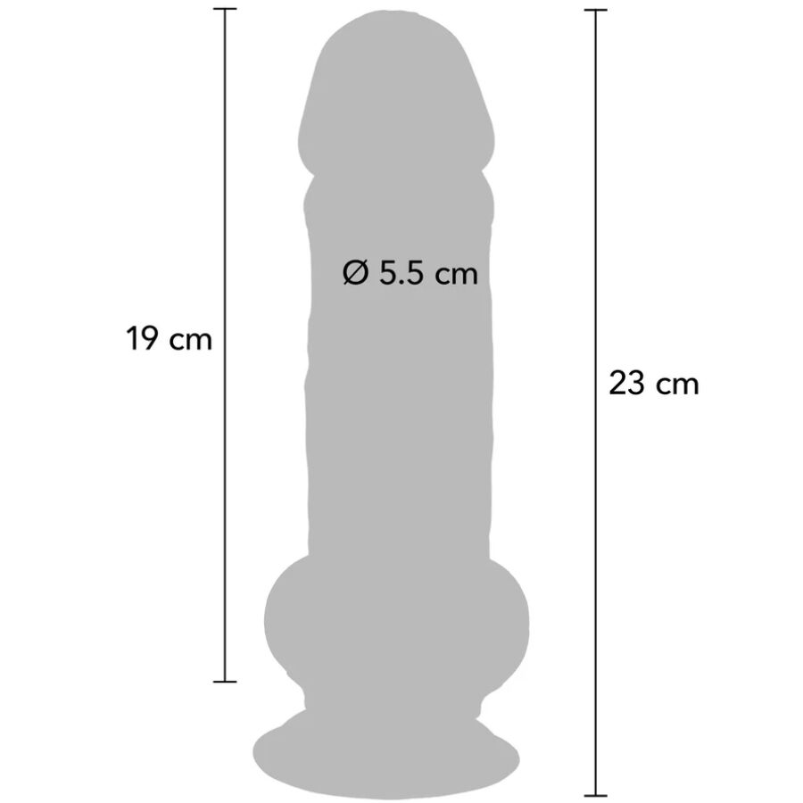GET REAL - PENE REALISTICO DELUXE CON TESTICOLI EXTRA SPESSI 23 CM - GET REAL | Lingerie Harness Boutique