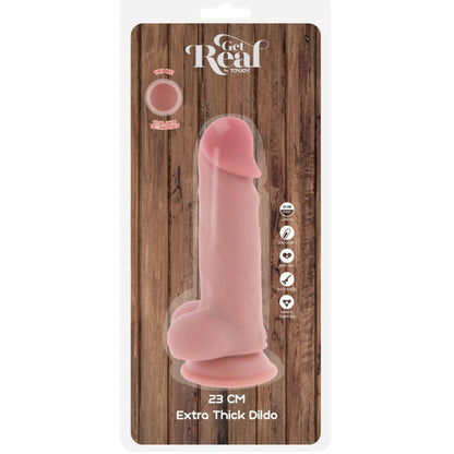 GET REAL - PENE REALISTICO DELUXE CON TESTICOLI EXTRA SPESSI 23 CM - GET REAL | Lingerie Harness Boutique