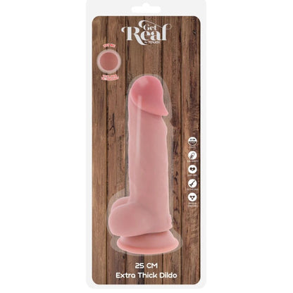 GET REAL - PENE REALISTICO DELUXE CON TESTICOLI EXTRA SPESSI 25 CM - GET REAL | Lingerie Harness Boutique