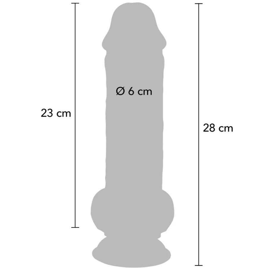 GET REAL - PENE REALISTICO DELUXE CON TESTICOLI EXTRA SPESSI 28 CM - GET REAL | Lingerie Harness Boutique