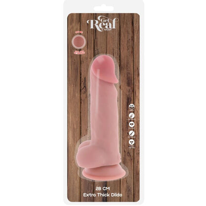 GET REAL - PENE REALISTICO DELUXE CON TESTICOLI EXTRA SPESSI 28 CM - GET REAL | Lingerie Harness Boutique