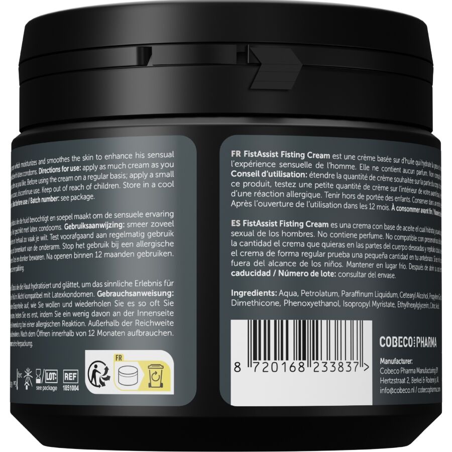 COBECO - FIST ASSIST CREMA LUBRIFICANTE 500 ML - COBECO - FIST ASSIST | Lingerie Harness Boutique
