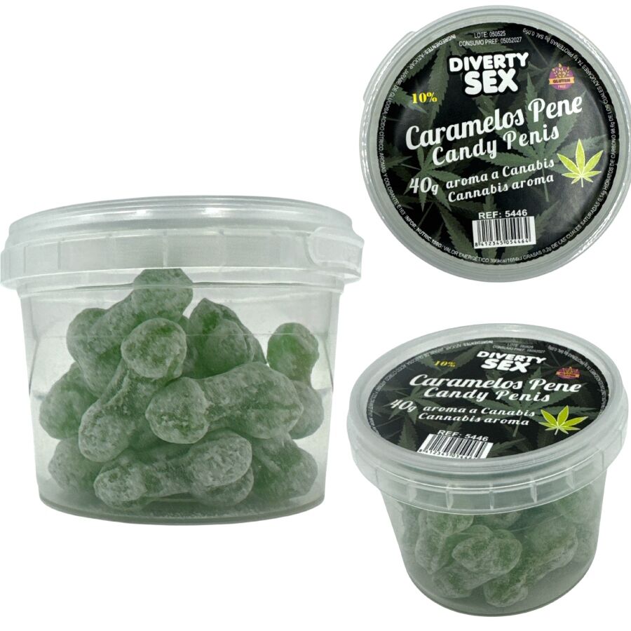 DIABLO GOLOSO - 20 CARAMELLE PER PENE AROMA CANNABIS - DIABLO GOLOSO | Lingerie Harness Boutique