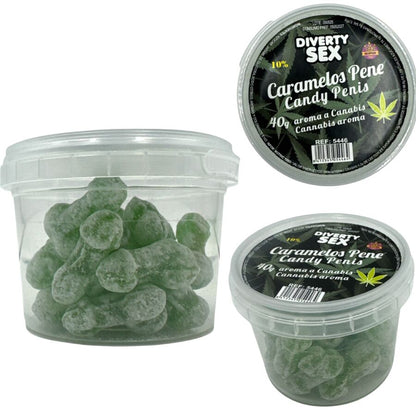DIABLO GOLOSO - 20 CARAMELLE PER PENE AROMA CANNABIS - DIABLO GOLOSO | Lingerie Harness Boutique