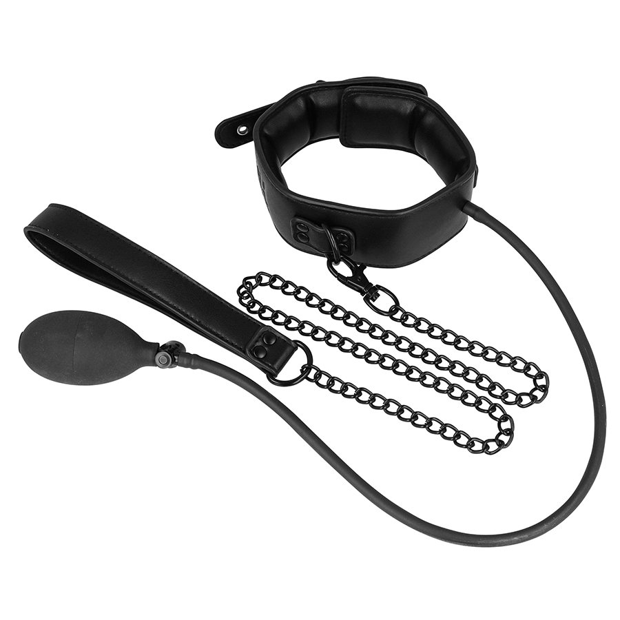 FETISH SUBMISSIVE BONDAGE - COLLARE GONFIABILE DA STRANGOLAMENTO CON CATENA - FETISH SUBMISSIVE EXTREME | Lingerie Harness Boutique