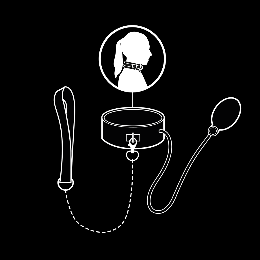 FETISH SUBMISSIVE BONDAGE - COLLARE GONFIABILE DA STRANGOLAMENTO CON CATENA - FETISH SUBMISSIVE EXTREME | Lingerie Harness Boutique