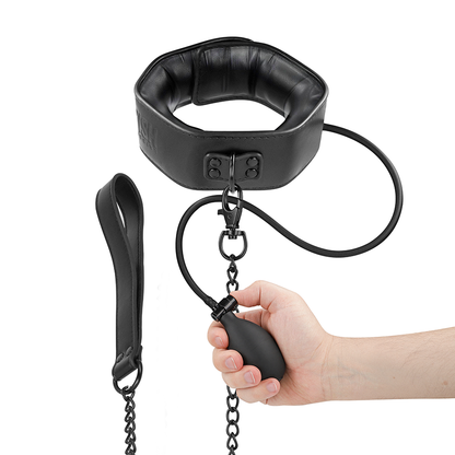 FETISH SUBMISSIVE BONDAGE - COLLARE GONFIABILE DA STRANGOLAMENTO CON CATENA - FETISH SUBMISSIVE EXTREME | Lingerie Harness Boutique