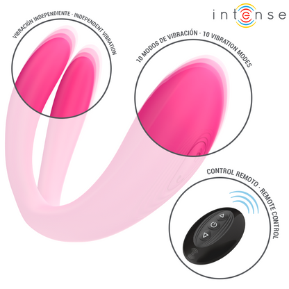 INTENSE - JULIA DOPPIO VIBRATORE STIMOLATORE A MORSETTO CON TELECOMANDO - INTENSE COUPLES TOYS | Lingerie Harness Boutique