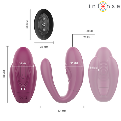 INTENSE - STIMOLATORE A MORSETTO CON VIBRAZIONE E TAPPING SANDRA CON TELECOMANDO - INTENSE COUPLES TOYS | Lingerie Harness Boutique