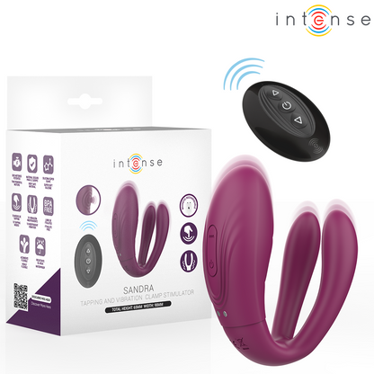 INTENSE - STIMOLATORE A MORSETTO CON VIBRAZIONE E TAPPING SANDRA CON TELECOMANDO - INTENSE COUPLES TOYS | Lingerie Harness Boutique