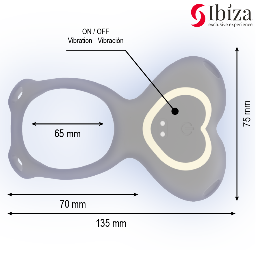 IBIZA - VIBRATORE DI COPPIA CON TELECOMANDO A CUORE - IBIZA TECHNOLOGY | Lingerie Harness Boutique