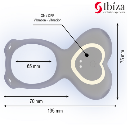 IBIZA - VIBRATORE DI COPPIA CON TELECOMANDO A CUORE - IBIZA TECHNOLOGY | Lingerie Harness Boutique