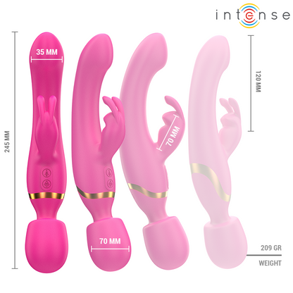 INTENSE - WINONA DOPPIO VIBRATORE CONIGLIO E BACCHETTA - INTENSE FUN | Lingerie Harness Boutique