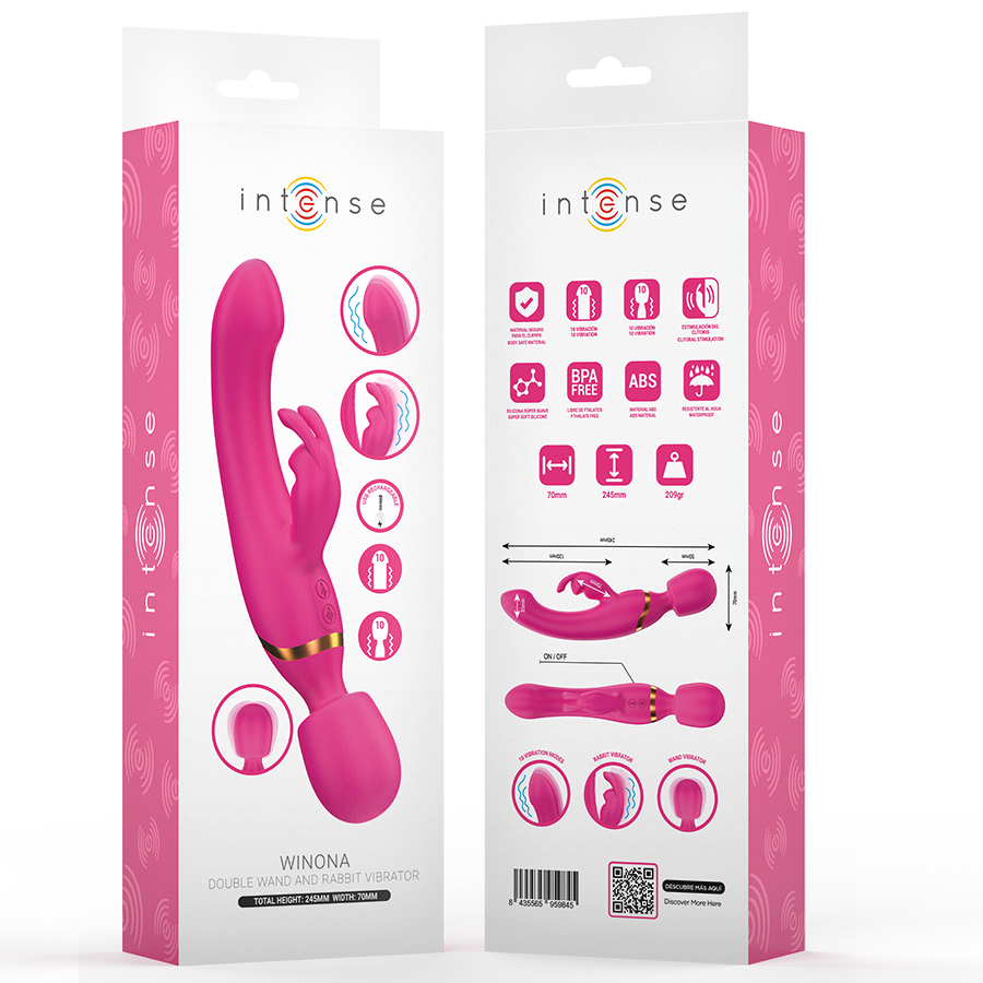 INTENSE - WINONA DOPPIO VIBRATORE CONIGLIO E BACCHETTA - INTENSE FUN | Lingerie Harness Boutique