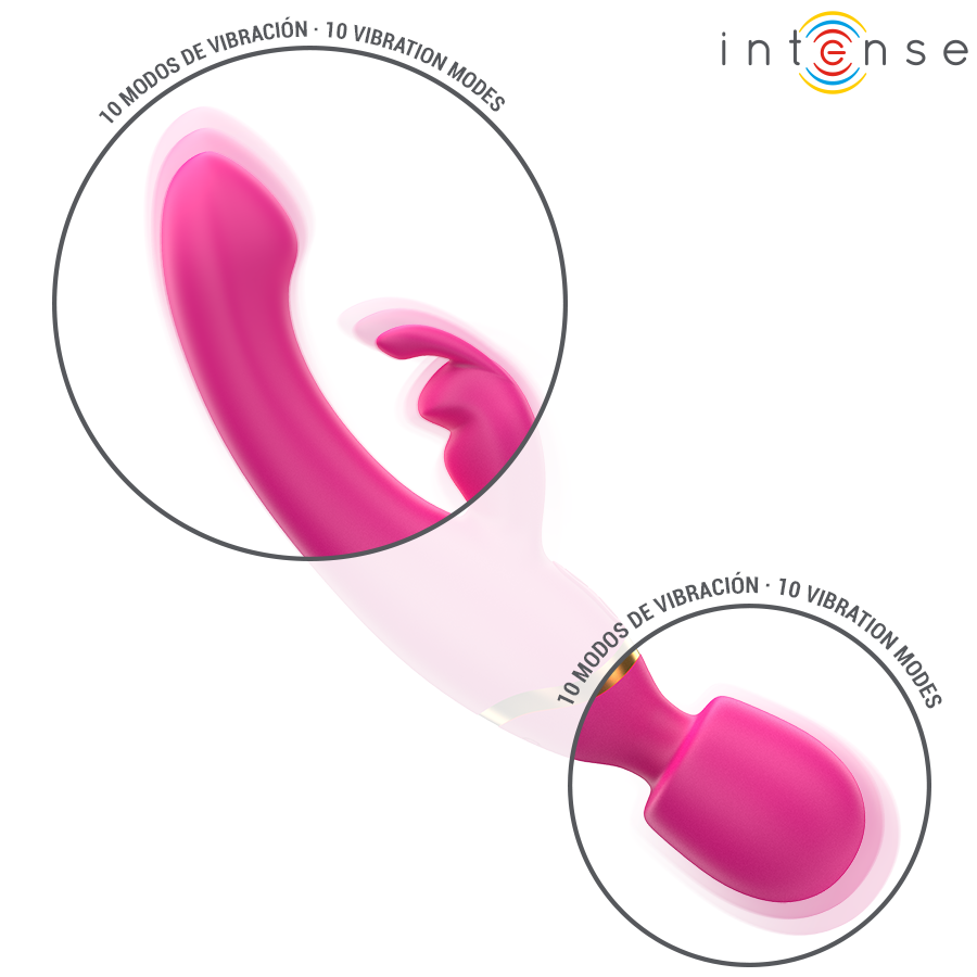 INTENSE - WINONA DOPPIO VIBRATORE CONIGLIO E BACCHETTA - INTENSE FUN | Lingerie Harness Boutique