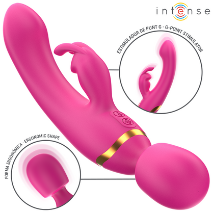 INTENSE - WINONA DOPPIO VIBRATORE CONIGLIO E BACCHETTA - INTENSE FUN | Lingerie Harness Boutique