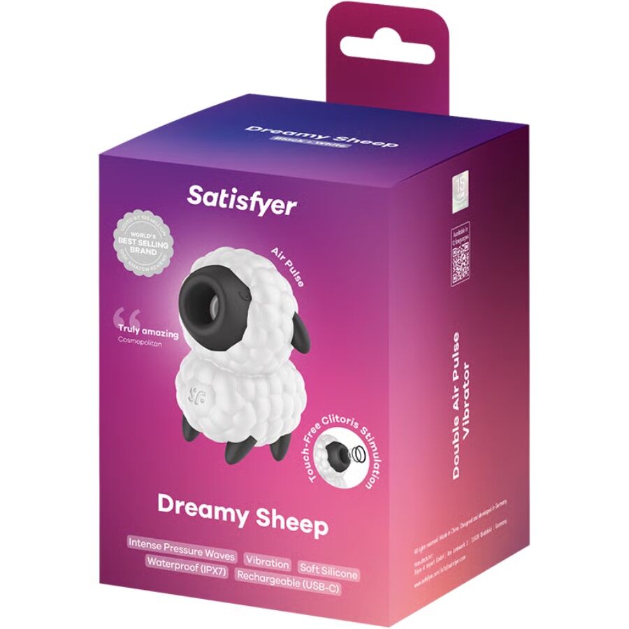 SATISFYER - VIBRATORE DREAMY SHEEP E STIMOLATORE A IMPULSI D'ARIA - SATISFYER AIR PULSE | Lingerie Harness Boutique