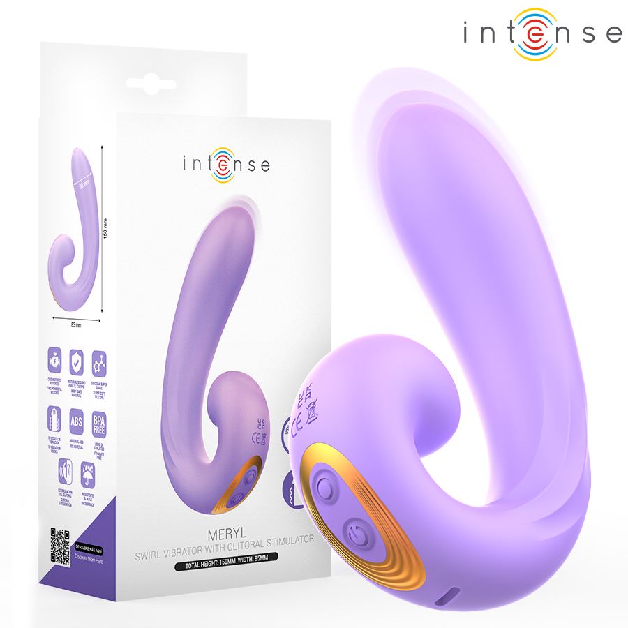 INTENSE - STIMOLATORE CLITORIDEO A DOPPIA VIBRAZIONE MERYL - INTENSE FUN | Lingerie Harness Boutique