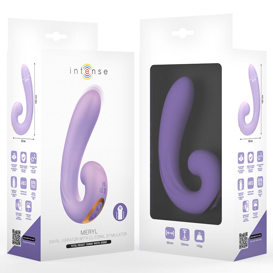 INTENSE - STIMOLATORE CLITORIDEO A DOPPIA VIBRAZIONE MERYL - INTENSE FUN | Lingerie Harness Boutique
