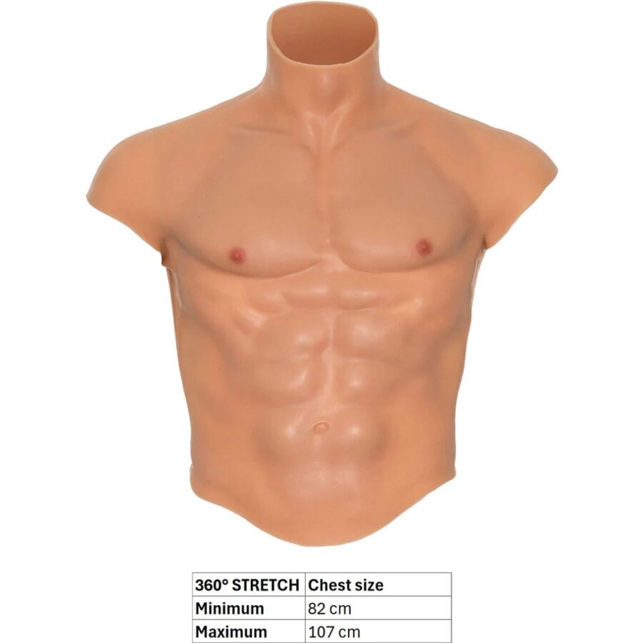 HIDDEN DESIRE - ALTER EGO SILICONE TORSO MASCHILE CAMICIA CON ABS FLESH - HIDDEN DESIRE | Lingerie Harness Boutique