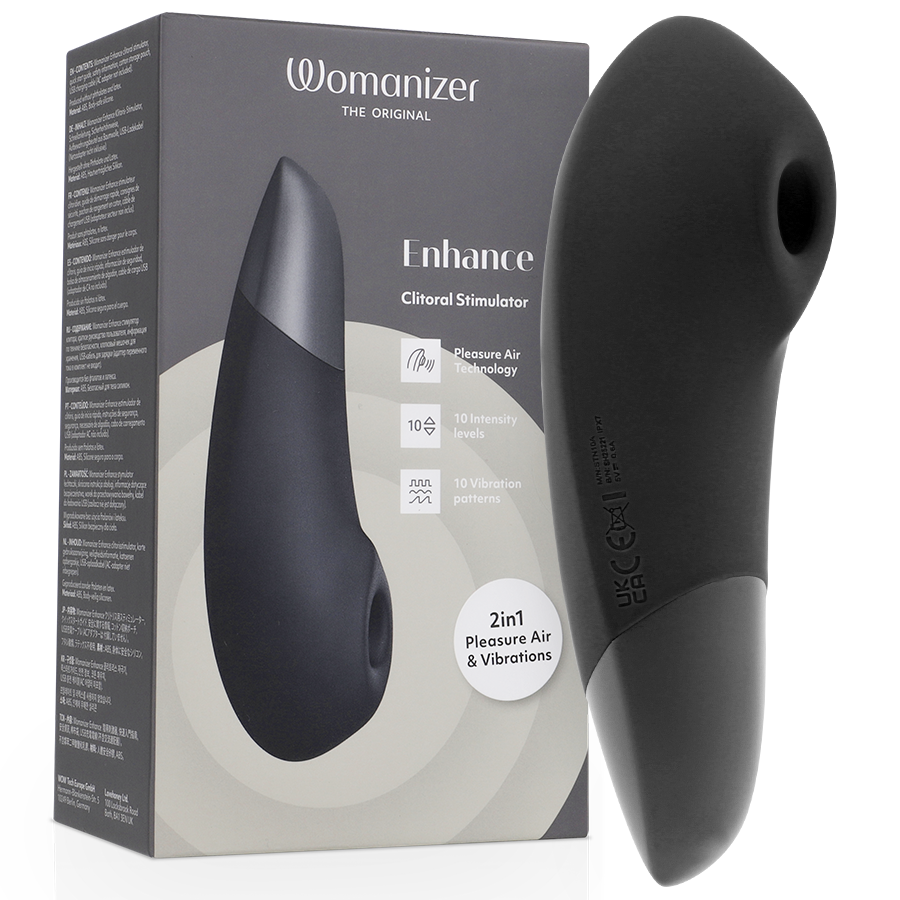 WOMANIZER - STIMOLATORE CLITORIDEO ENHANCE NERO - WOMANIZER | Lingerie Harness Boutique