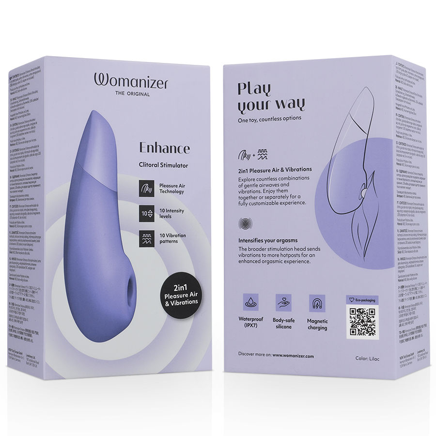 WOMANIZER - STIMOLATORE CLITORIDEO POTENZIATO LILLA - WOMANIZER | Lingerie Harness Boutique