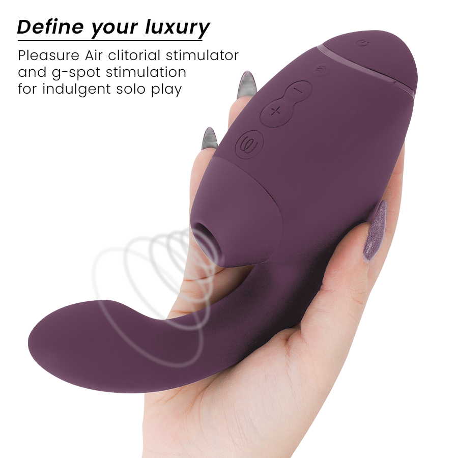 WOMANIZER - DUO NEXT STIMOLATORE DOPPIO CLITORIDEO E PUNTO G VIOLA SCURO - WOMANIZER | Lingerie Harness Boutique
