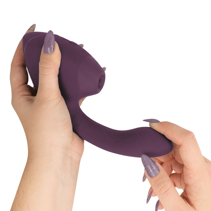 WOMANIZER - DUO NEXT STIMOLATORE DOPPIO CLITORIDEO E PUNTO G VIOLA SCURO - WOMANIZER | Lingerie Harness Boutique