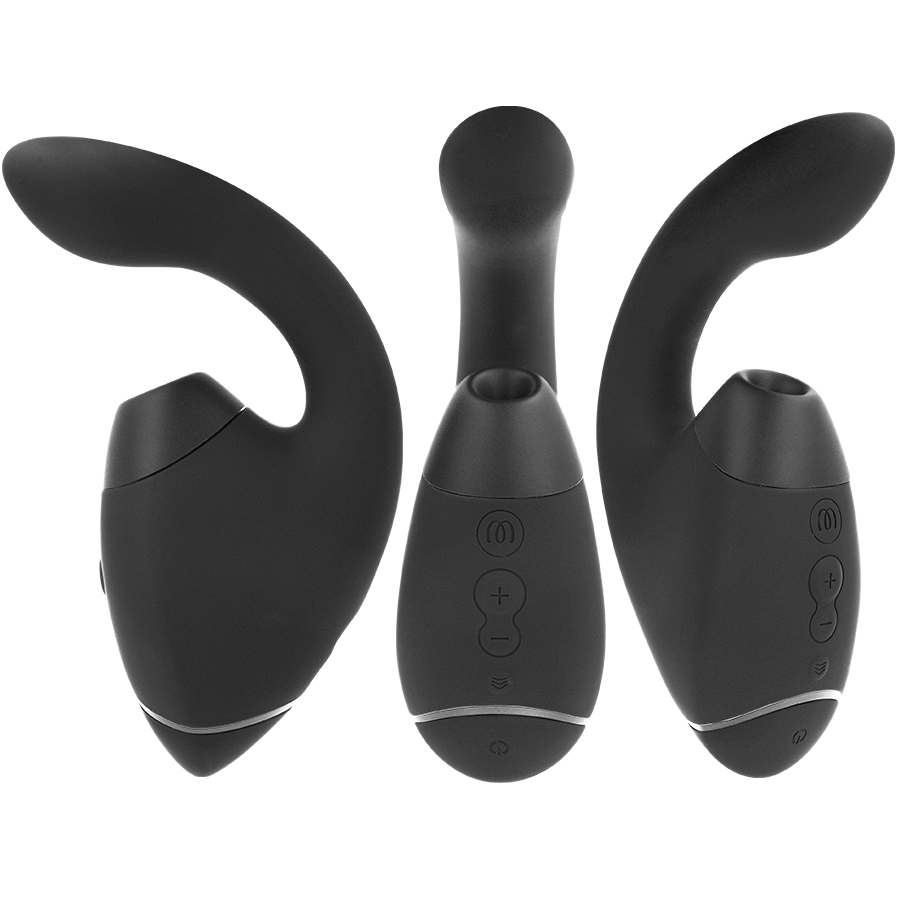 WOMANIZER - DUO NEXT STIMOLATORE DOPPIO CLITORIDEO E PUNTO G NERO - WOMANIZER | Lingerie Harness Boutique