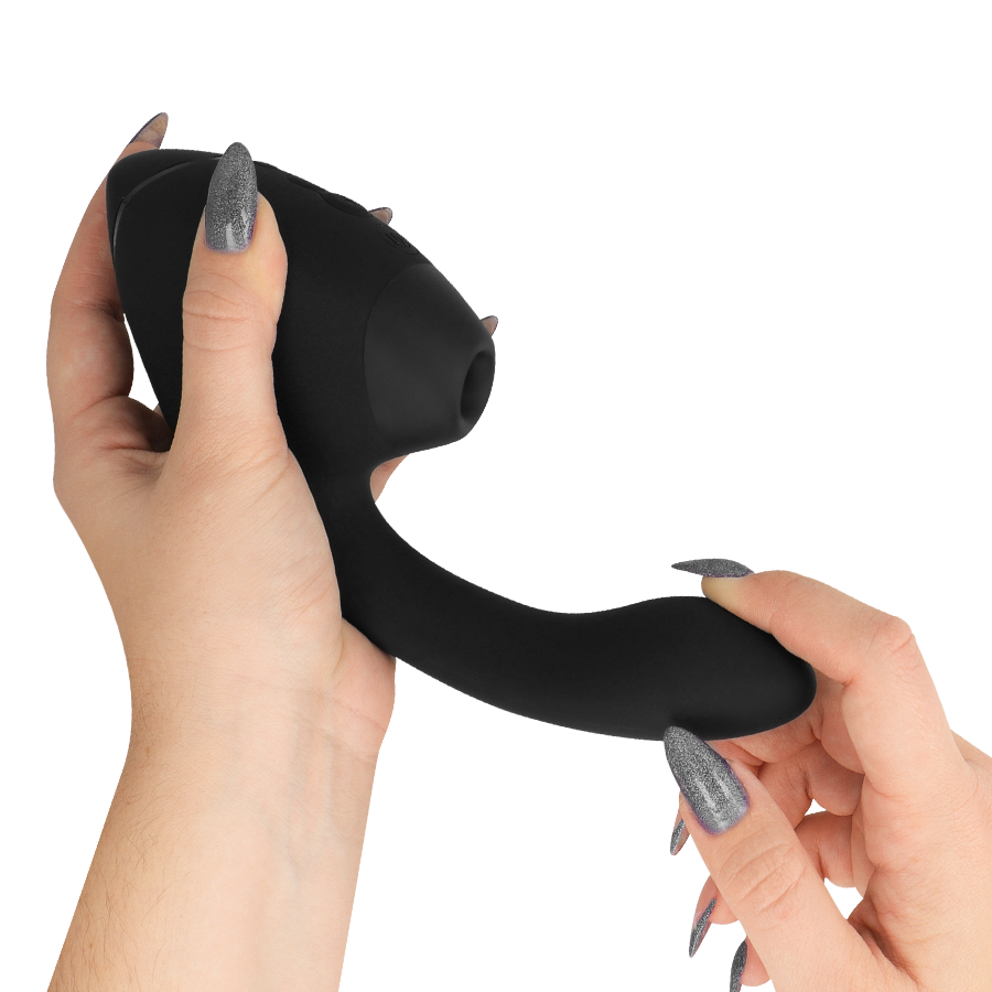 WOMANIZER - DUO NEXT STIMOLATORE DOPPIO CLITORIDEO E PUNTO G NERO - WOMANIZER | Lingerie Harness Boutique