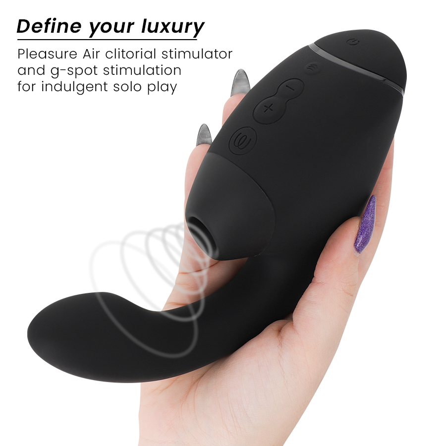 WOMANIZER - DUO NEXT STIMOLATORE DOPPIO CLITORIDEO E PUNTO G NERO - WOMANIZER | Lingerie Harness Boutique