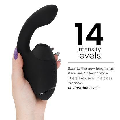 WOMANIZER - DUO NEXT STIMOLATORE DOPPIO CLITORIDEO E PUNTO G NERO - WOMANIZER | Lingerie Harness Boutique