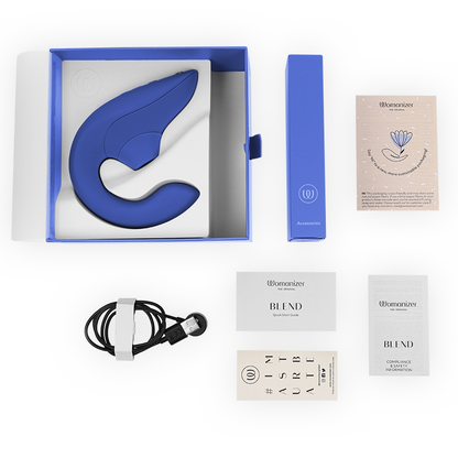 WOMANIZER - BLEND RABBIT VIBRATOR STIMOLATORE BLU VIBRANTE - WOMANIZER | Lingerie Harness Boutique