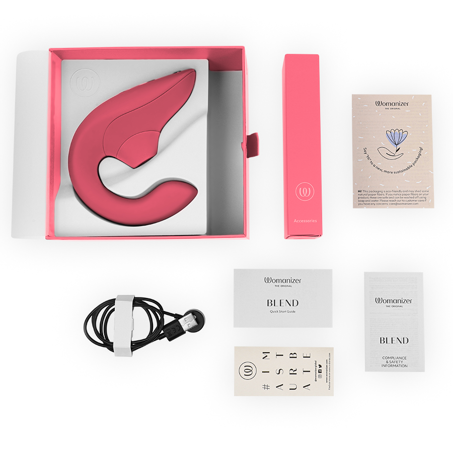 WOMANIZER - VIBRATORE STIMOLATORE CONIGLIO BLEND VIBRANT ROSE - WOMANIZER | Lingerie Harness Boutique