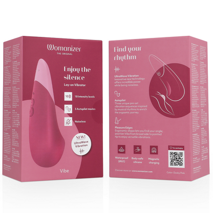WOMANIZER - VIBE LAY-ON VIBRATORE SILENZIOSO ROSA SCURO - WOMANIZER | Lingerie Harness Boutique