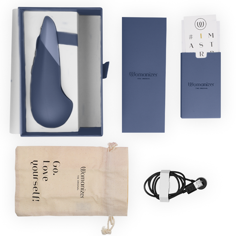 WOMANIZER - VIBE LAY-ON VIBRATORE SILENZIOSO BLU SCURO - WOMANIZER | Lingerie Harness Boutique