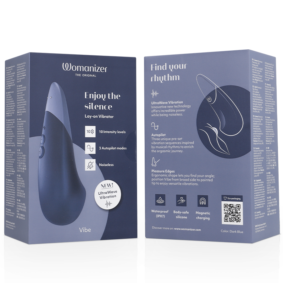 WOMANIZER - VIBE LAY-ON VIBRATORE SILENZIOSO BLU SCURO - WOMANIZER | Lingerie Harness Boutique